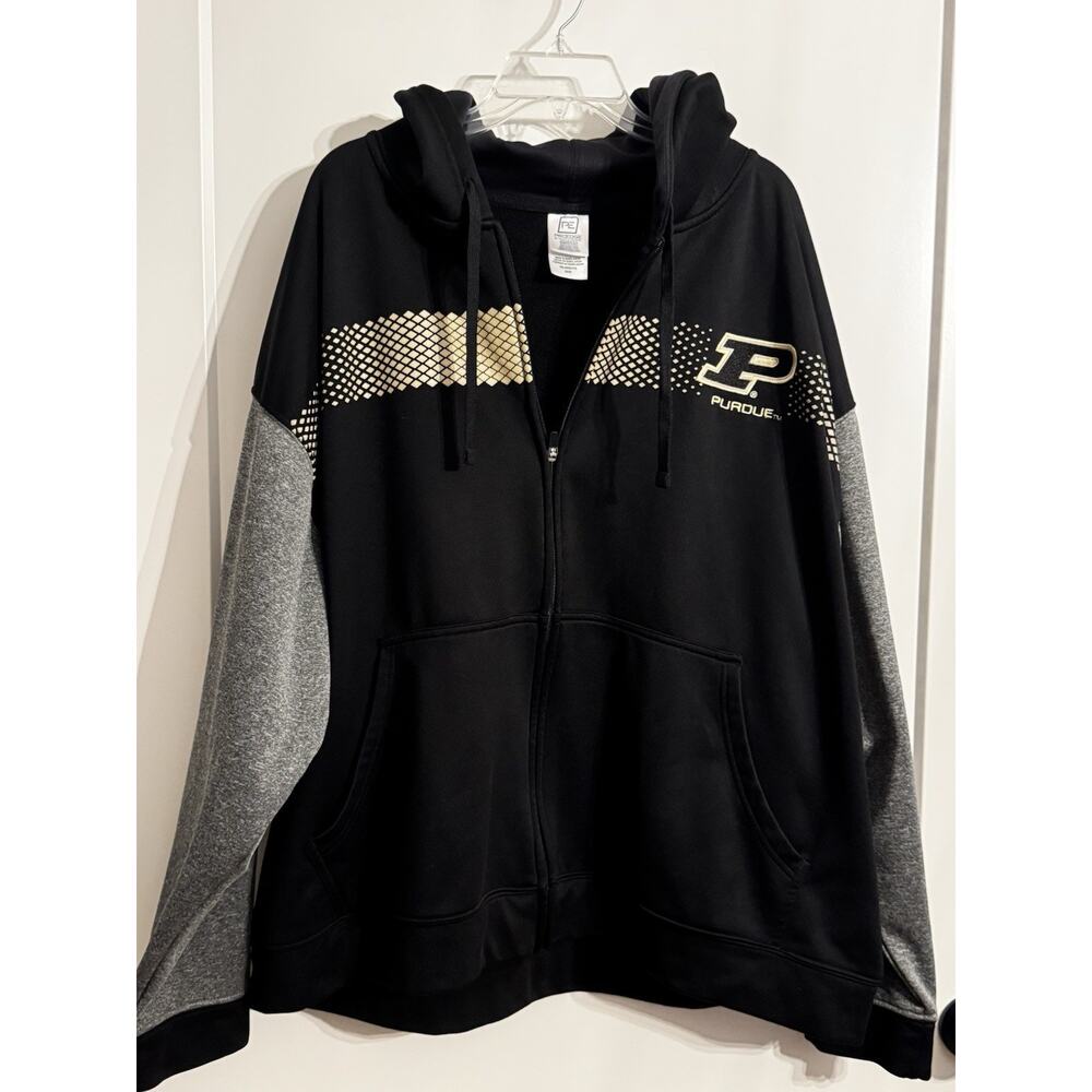Purdue Boilers Boilermakers ProEdge By Knights Apparel Jacket Hood Zip 3XL Black
